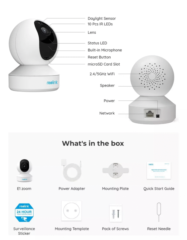 Cámara de seguridad Wi-Fi para interiores con visión nocturna – Outlet360Mx
