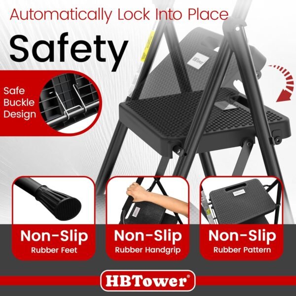 escalera 2 peldaños plegable HBTower -Outlet360Mx