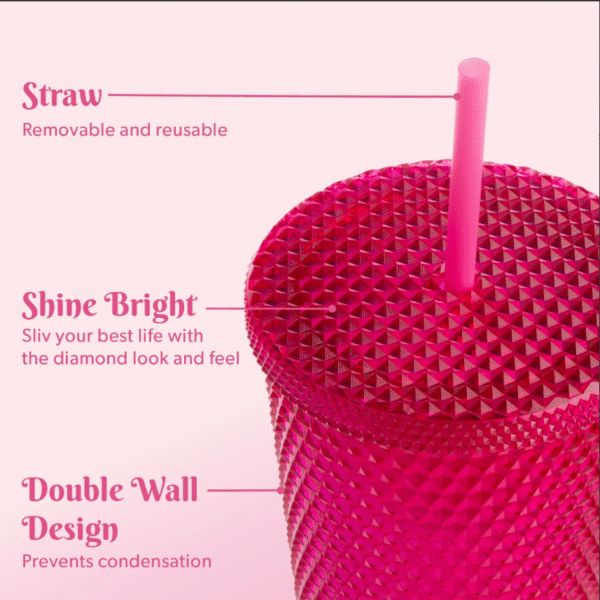 vaso Paris Hilton textura diamante arcoíris